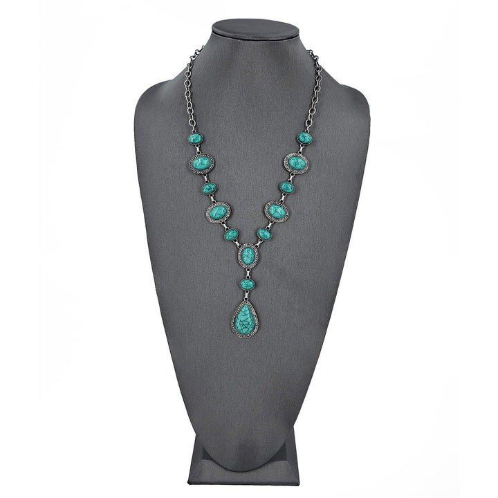 Vintage-Inspired Stone Pendant Necklace Kalsten
