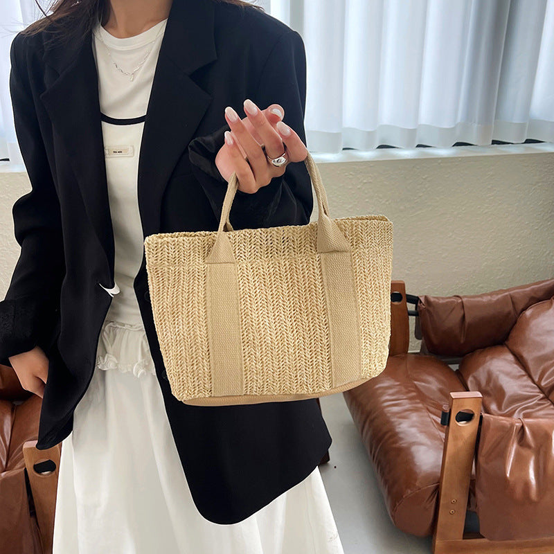WoEco-Friendly Straw Beach Tote Kalsten