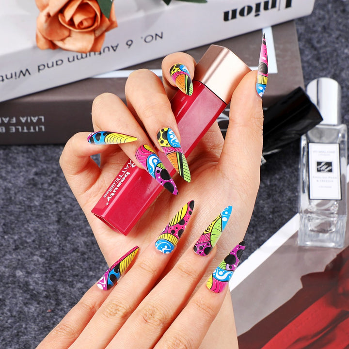 Creative Nail Art with Colorful Design Kalsten