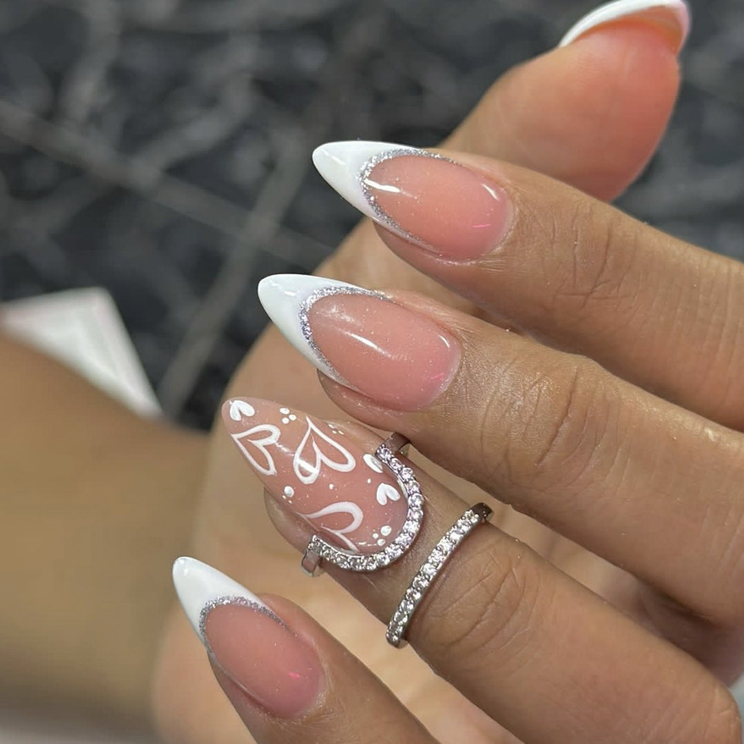 Elegant French Tip Acrylic Nail Art Kalsten