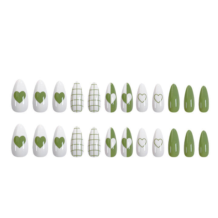 Creative stiletto artificial nails with geometric patterns Kalsten