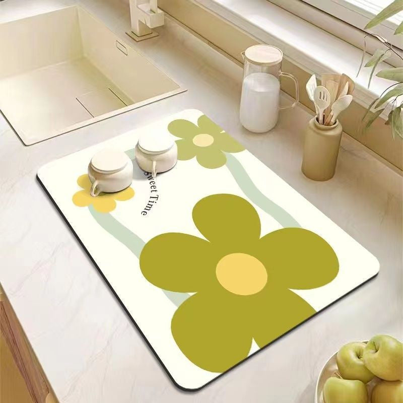 Decorative Floral Kitchen Mat