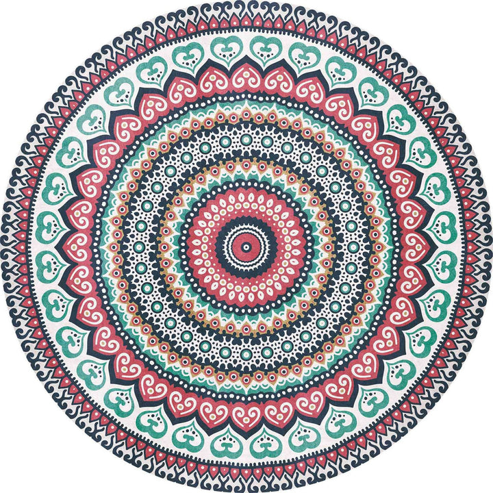 Round Geometric Pattern Area Rug