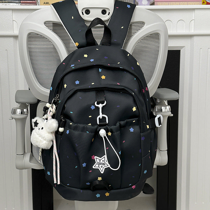 Backpack with Colorful Star Pattern and Versatile Compartments Kalsten
