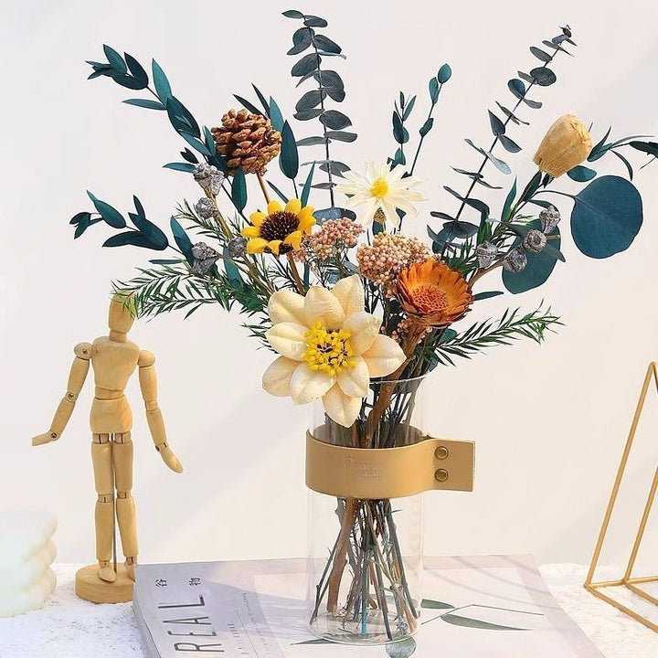 Elegant Floral Arrangement in Glass Vase