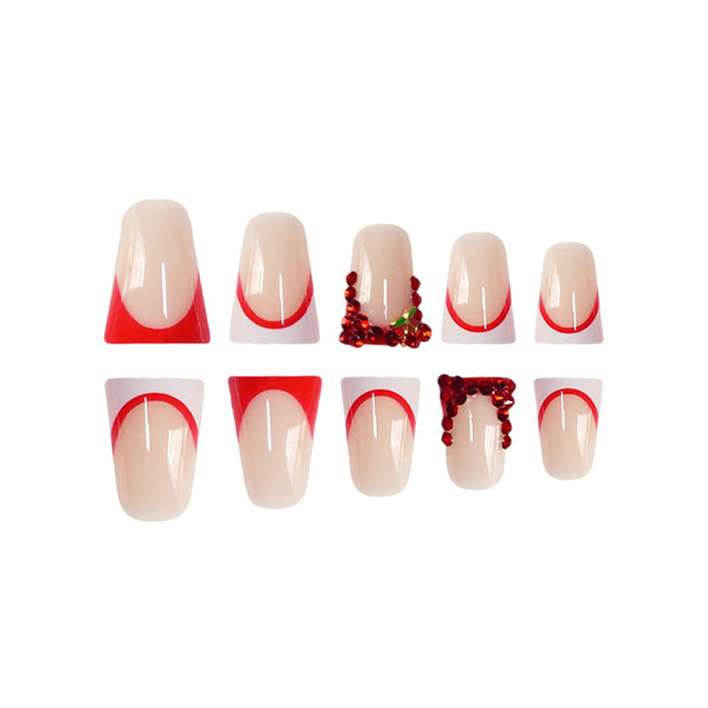 Decorative Rhinestone-Detail Press-On Nail Art Kalsten