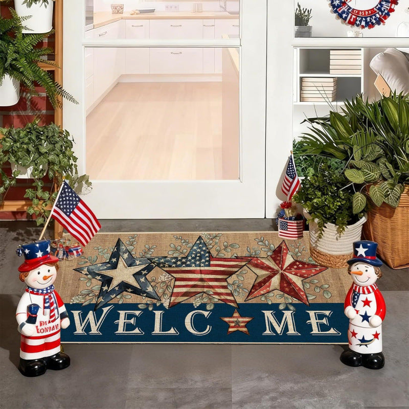 Patriotic Welcome Door Mat