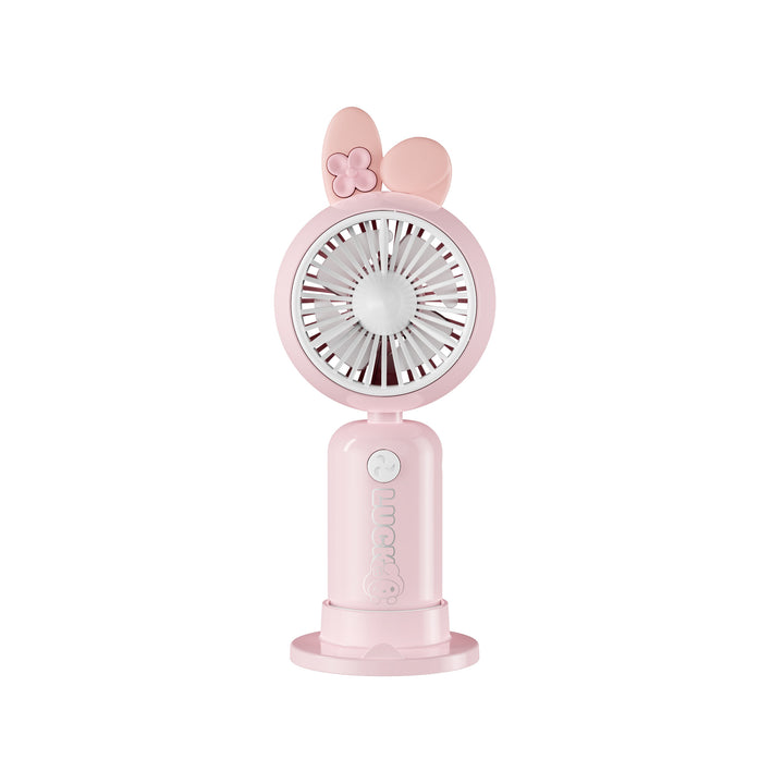 Unisex portable USB mini hand fan with rechargeable battery, quiet motor, LED light ring, and cute bear ears design Kalsten