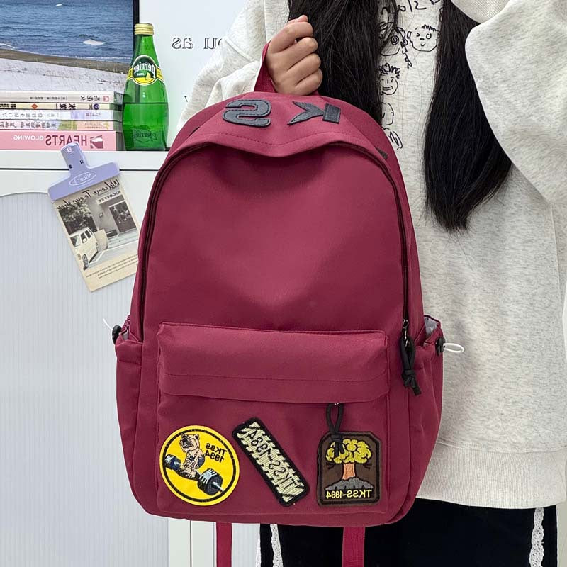 Stylish Embroidered Patch Backpack