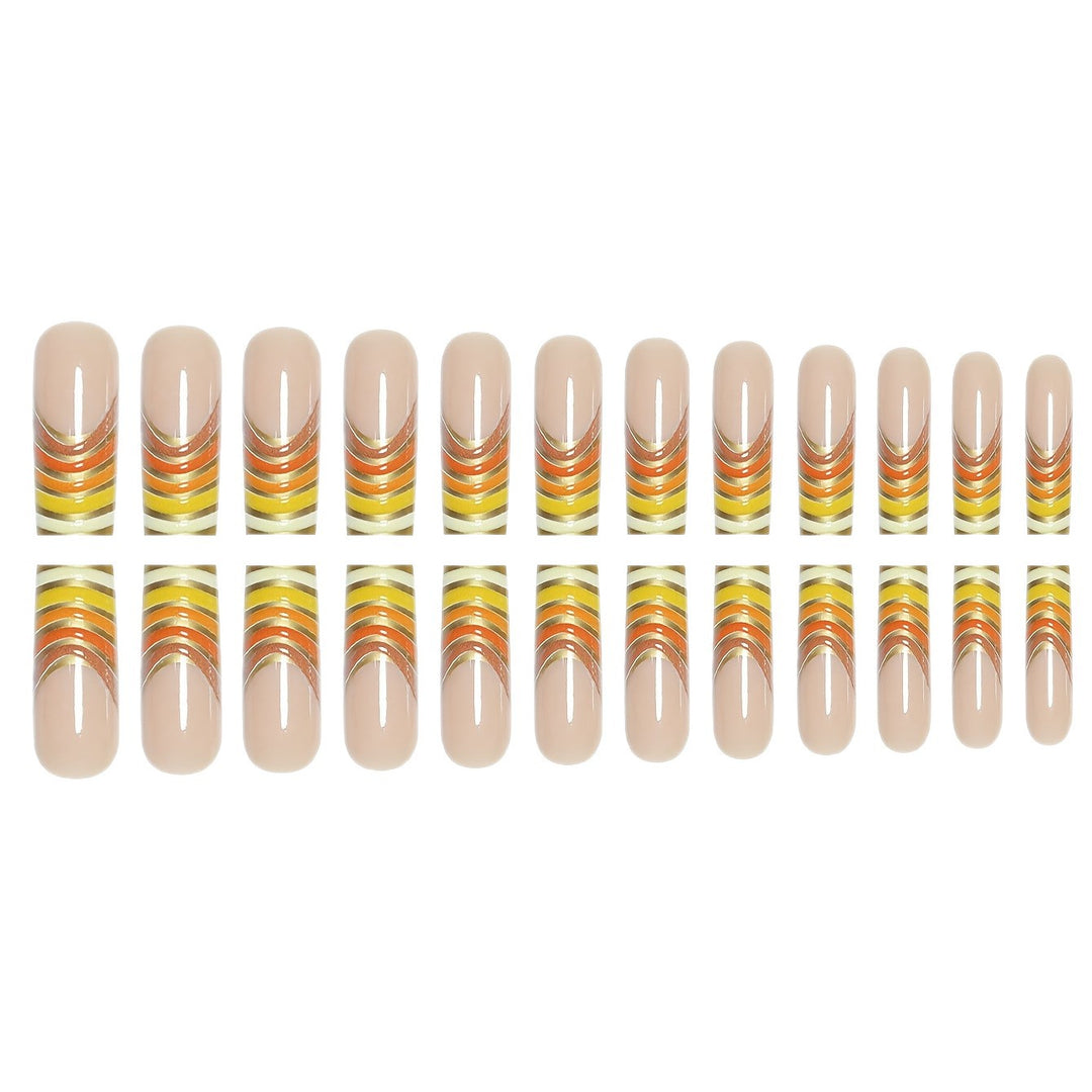Striped Acrylic Nail Extensions Kalsten