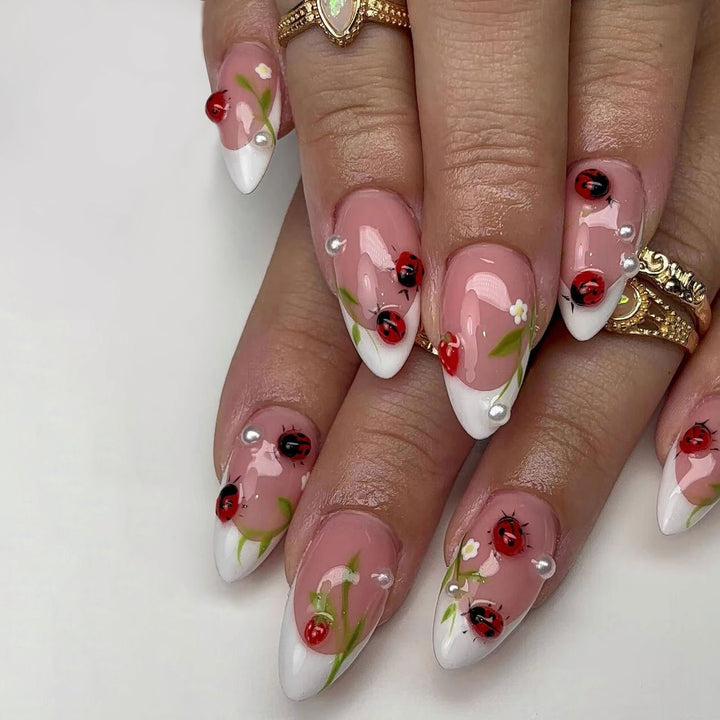 Artistic Ladybug Nail Art