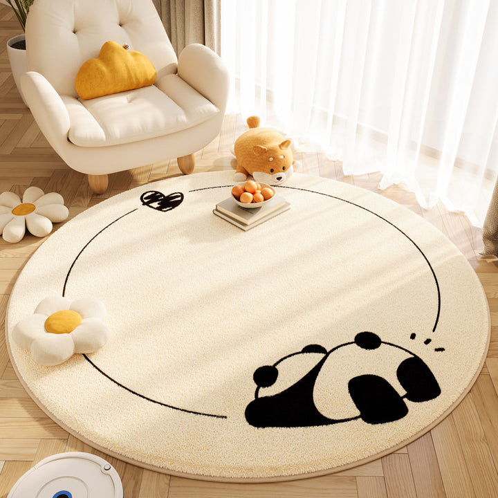 Educational Animal-Themed Round Area Rug