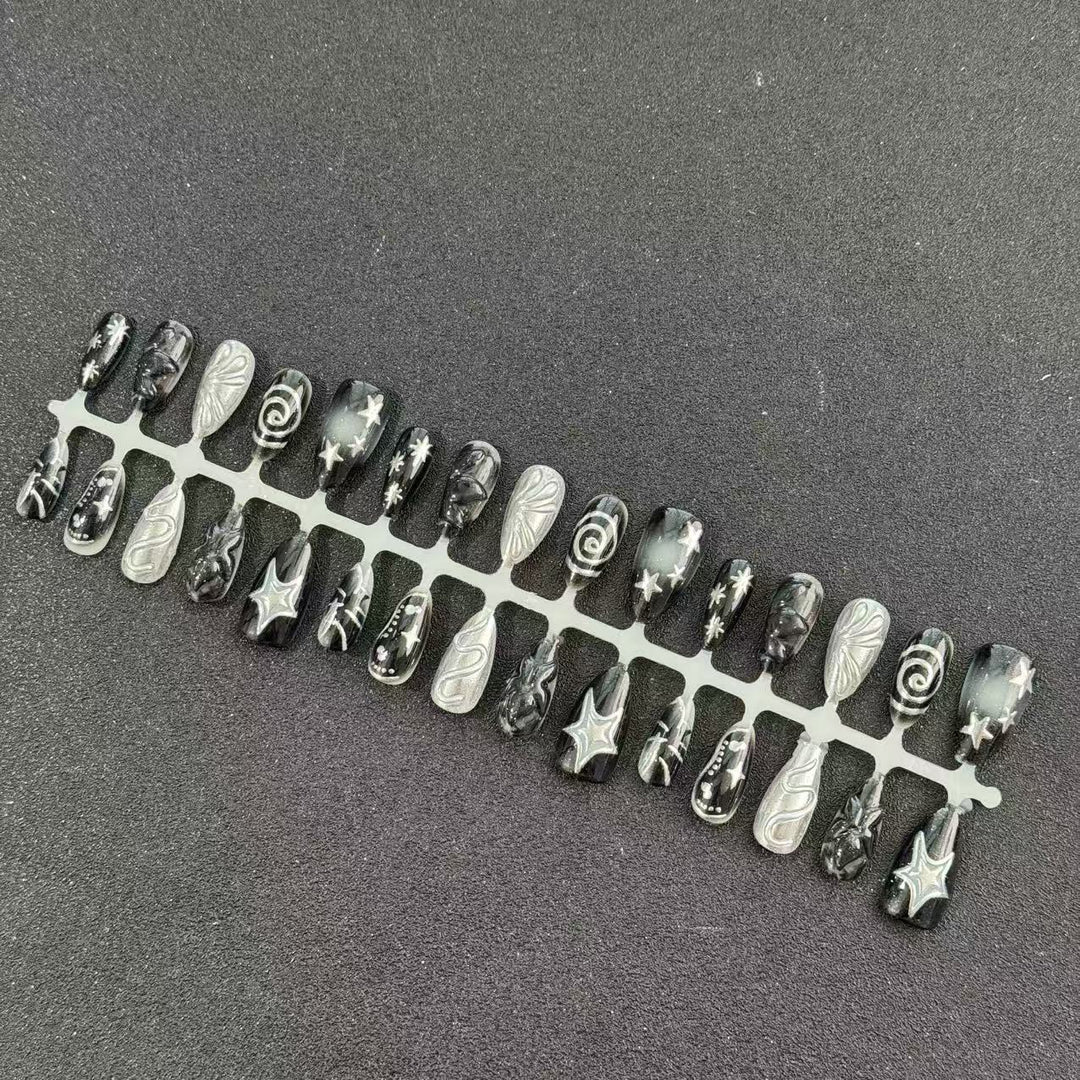 Artistic Black Nail Tips Set Kalsten