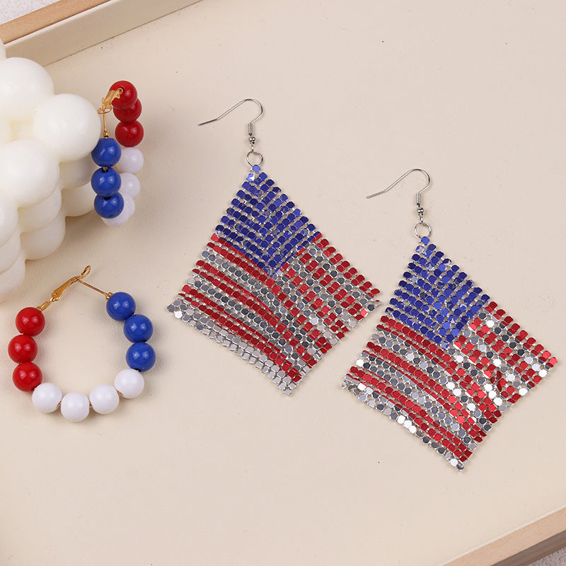 Women's nan chunky beaded hoop earrings with metal leverback clasp Kalsten
