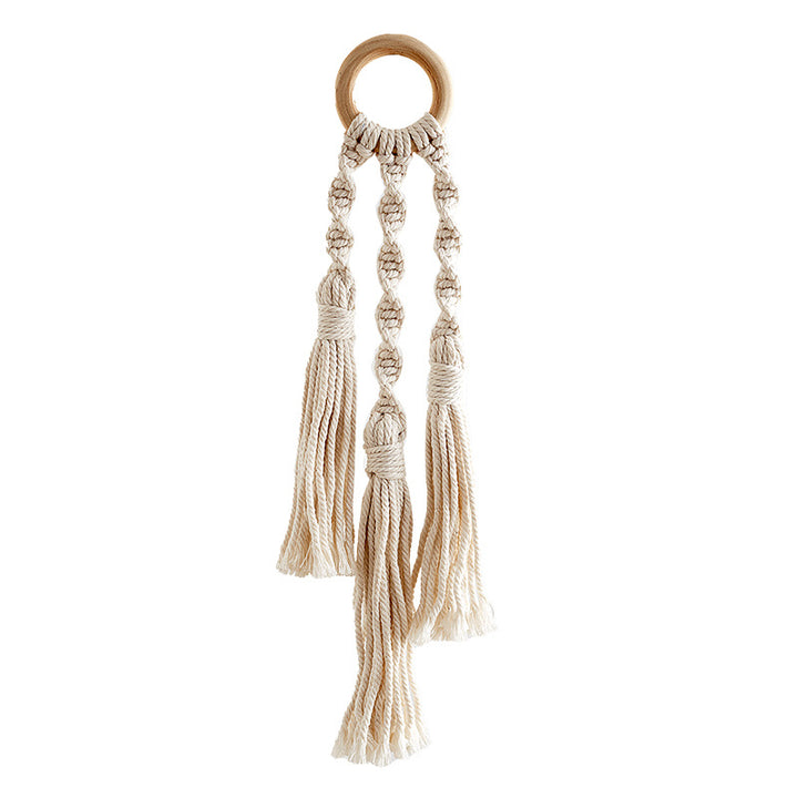 Decorative Macrame Wall Hanger with Wooden Ring Kalsten