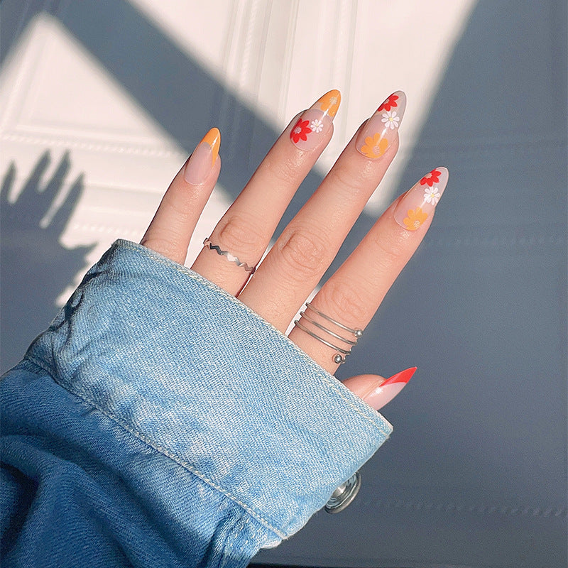 Floral-Designed Press-On Nail Set Kalsten