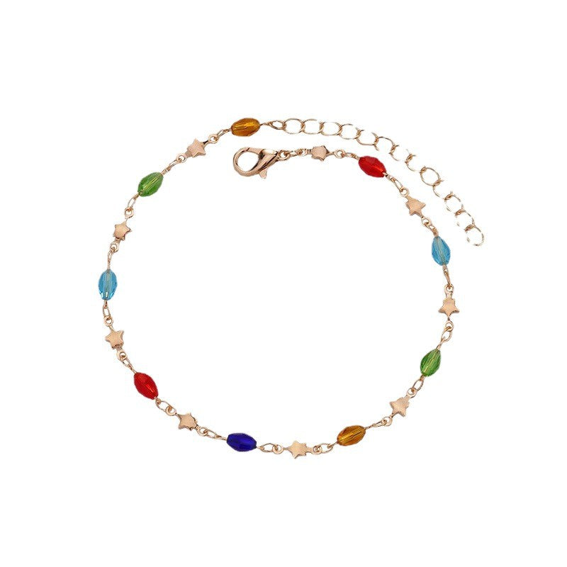 Colorful Star Charm Anklet Kalsten