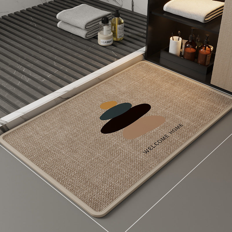Decorative Coastal Fish-Themed Bath Mat for Bathroom