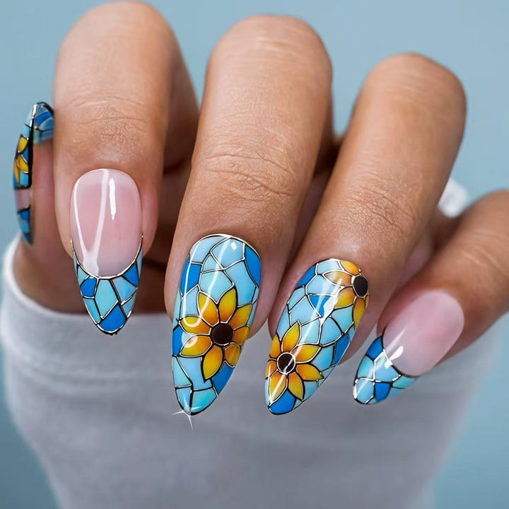 Artificial nails in creative mosaic design Kalsten