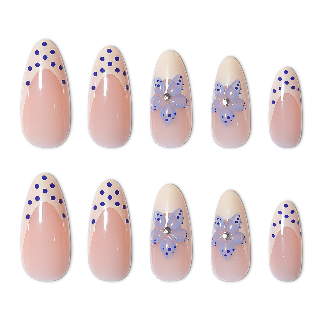 Floral Accent Pointed Nail Extensions Kalsten