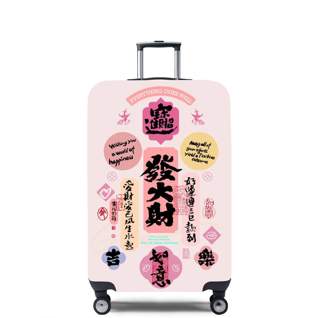 Unisex hard-shell travel suitcase with imaginative, cultural motif Kalsten
