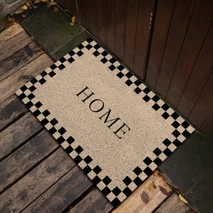 Checkerboard-Themed Welcome Mat