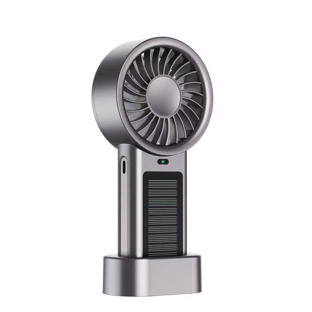 Unisex portable hand fan with solar panel, USB charging function and rechargeable battery Kalsten