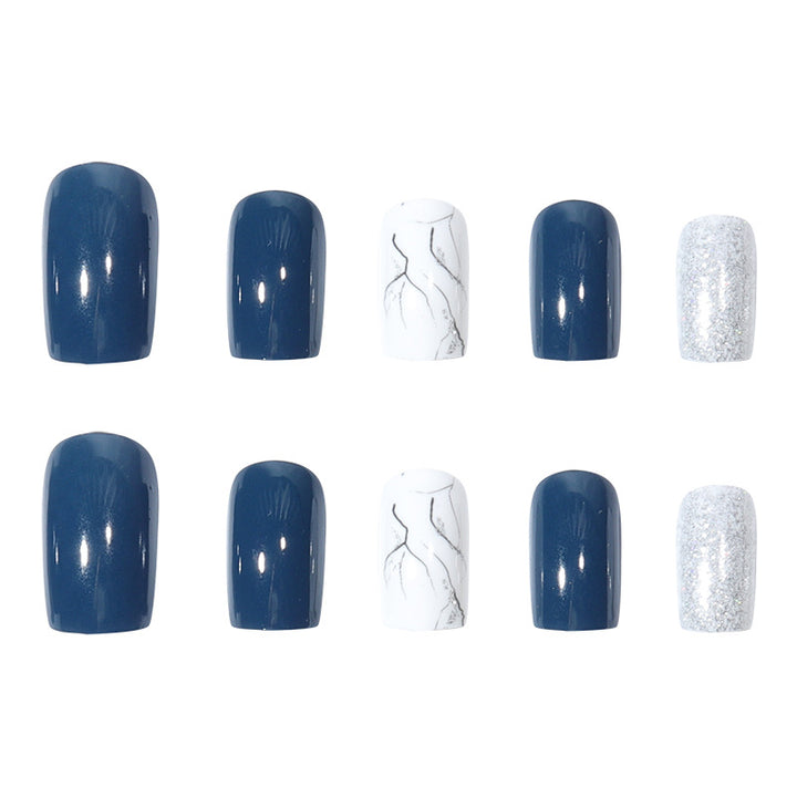 Elegant Marble-Themed Press-On Nails Kalsten