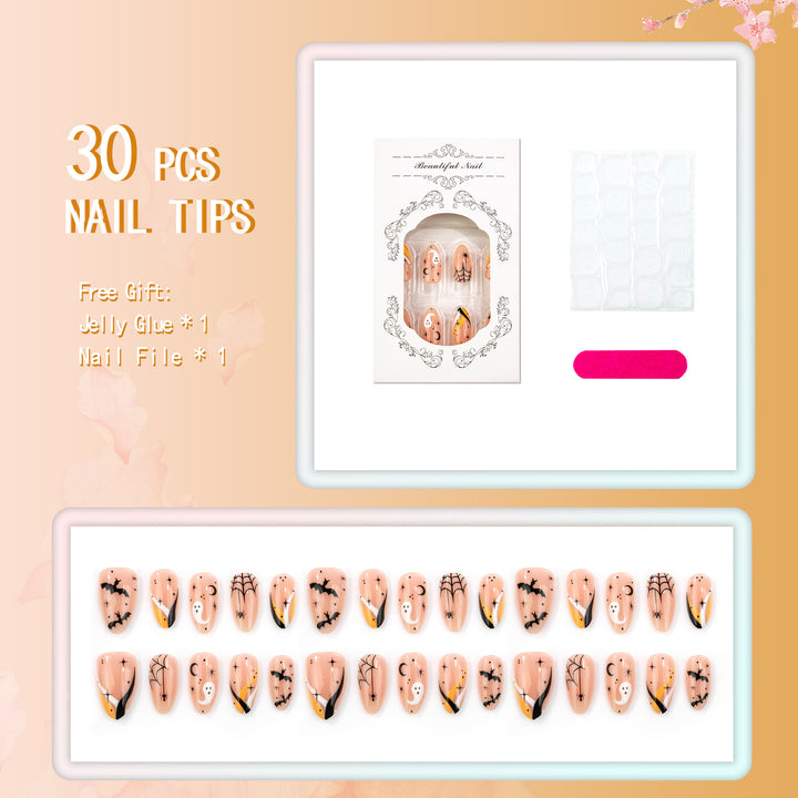 Halloween-Themed Decorative Press-On Nail Set
