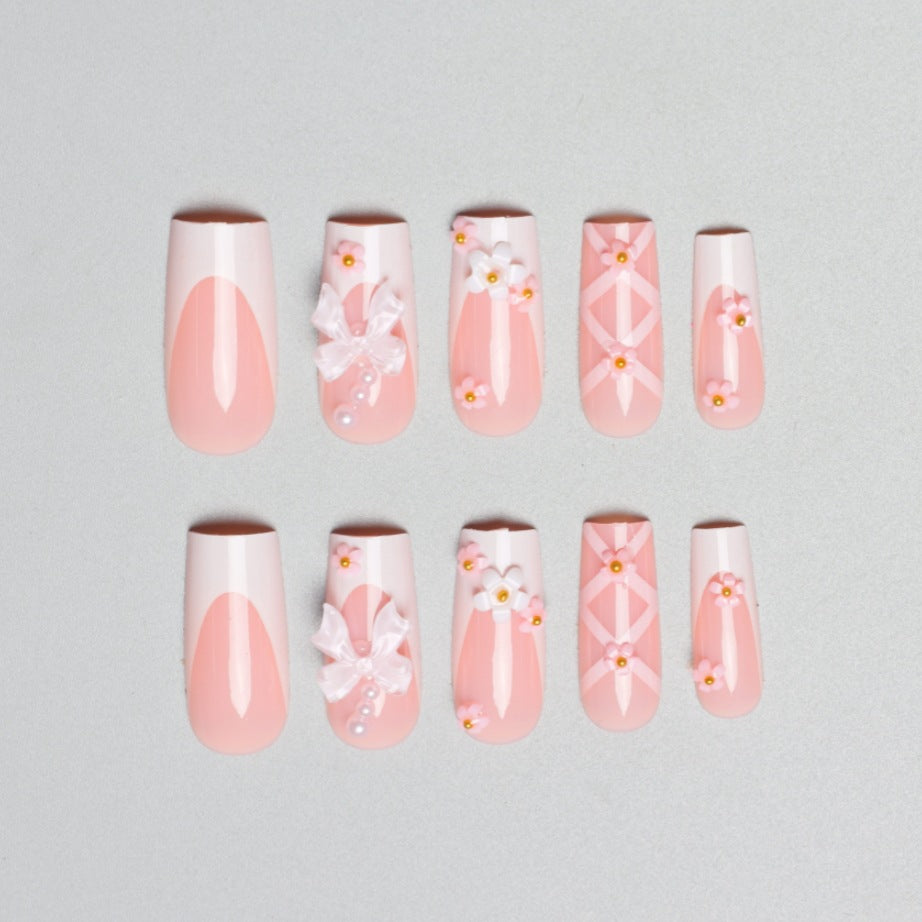 Decorative Floral and Bow Nail Extensions Kalsten