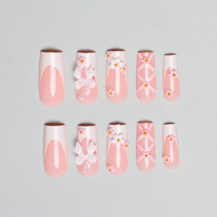 Decorative Floral and Bow Nail Extensions Kalsten
