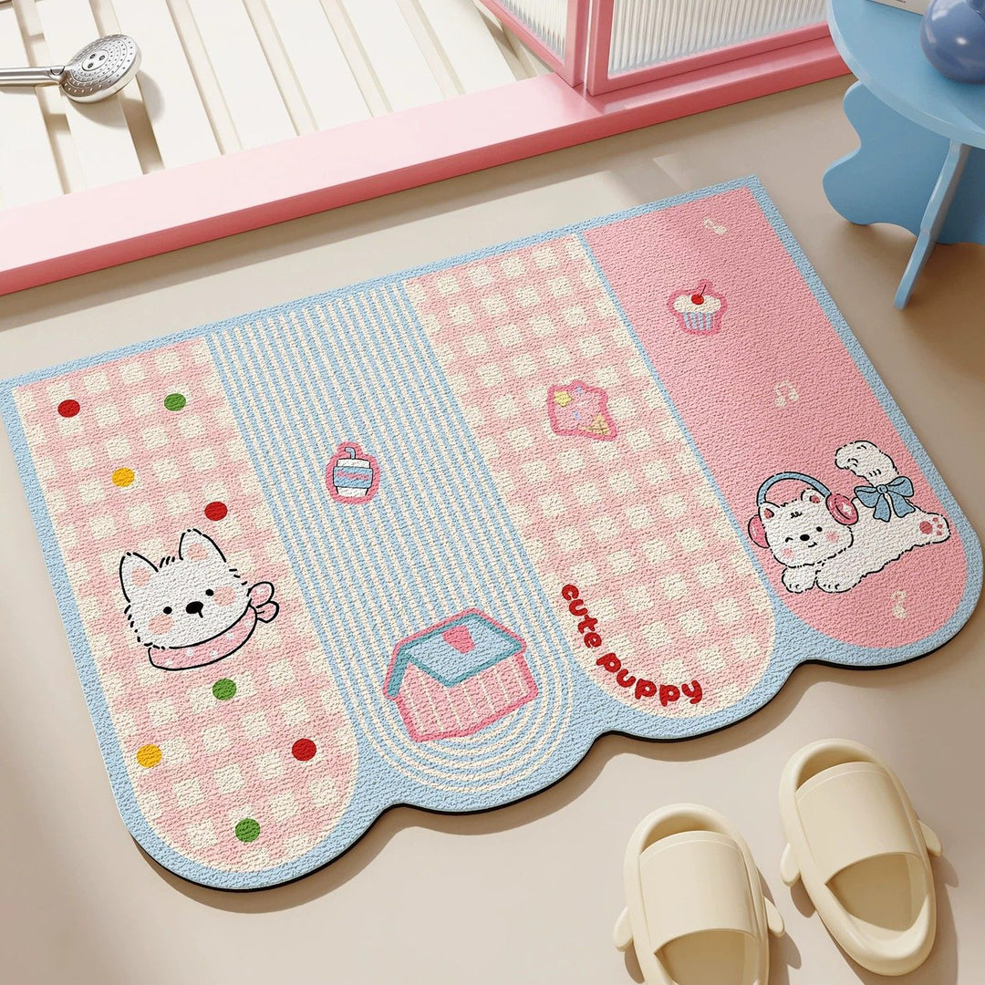 Cute Cartoon Dog-Themed Bath Mat Kalsten