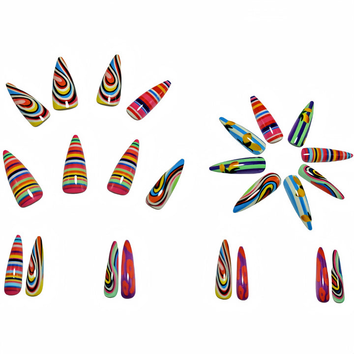 Creative artificial nails with multicolor design Kalsten