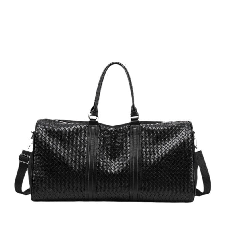 Premium Woven Leather Weekend Duffel Bag Kalsten