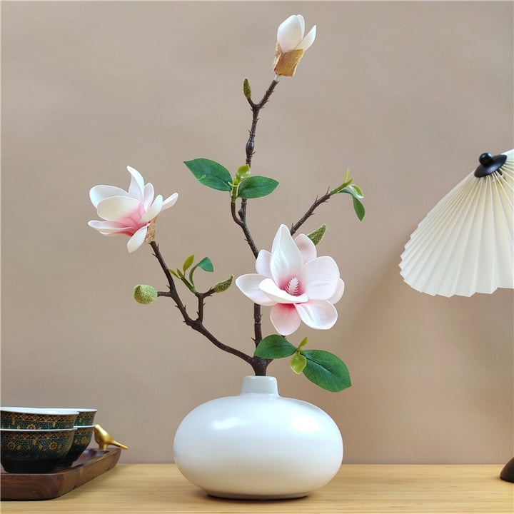 Elegant Silky Magnolia Flower Branch