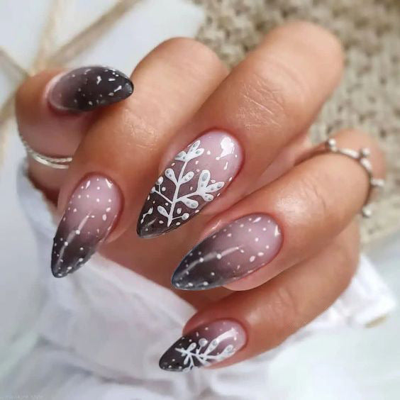 Elegant Ombre Floral Press-On Nail Set Kalsten
