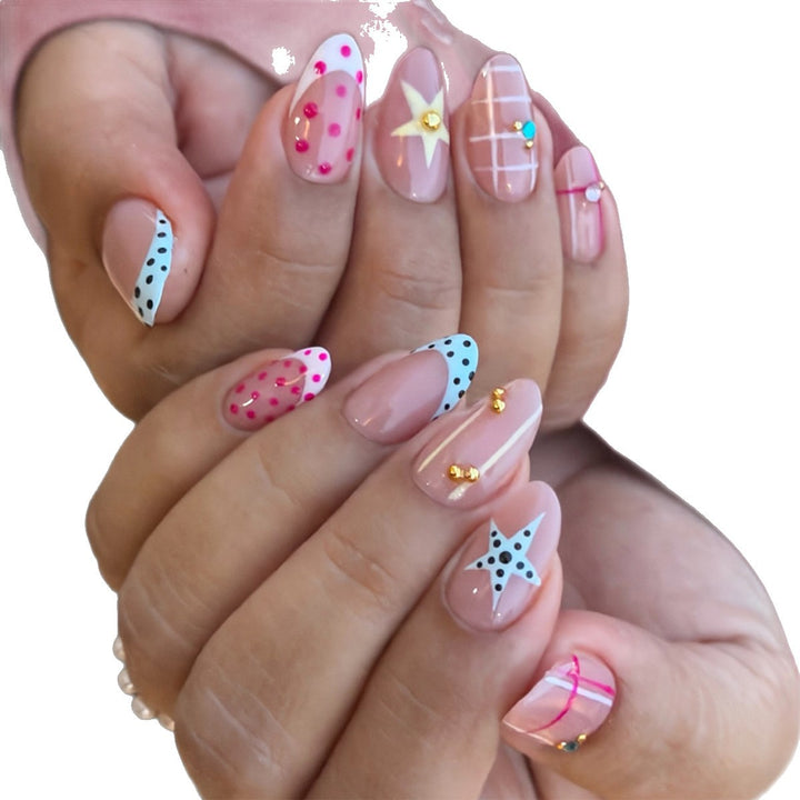 Artificial fingernails with creative geometric accents Kalsten