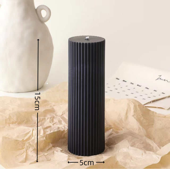 Vertical-Fluted Square Sculptural Pillar Candle
