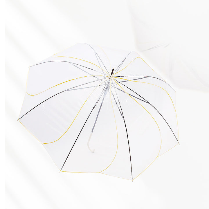 Women Transparent Design Folding Umbrella Kalsten