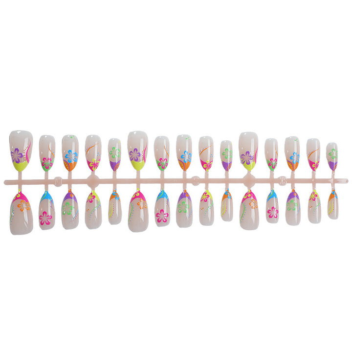 Creative Tropical Flower Press-On Nail Art Set