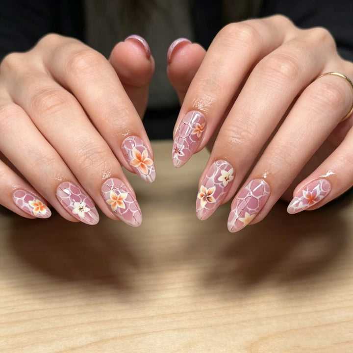 Artistic Floral-Patterned Press-On Nails Kalsten