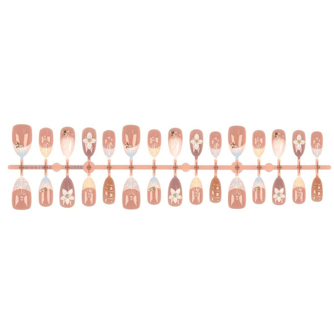 Decorative Floral Press-On Nail Art Set