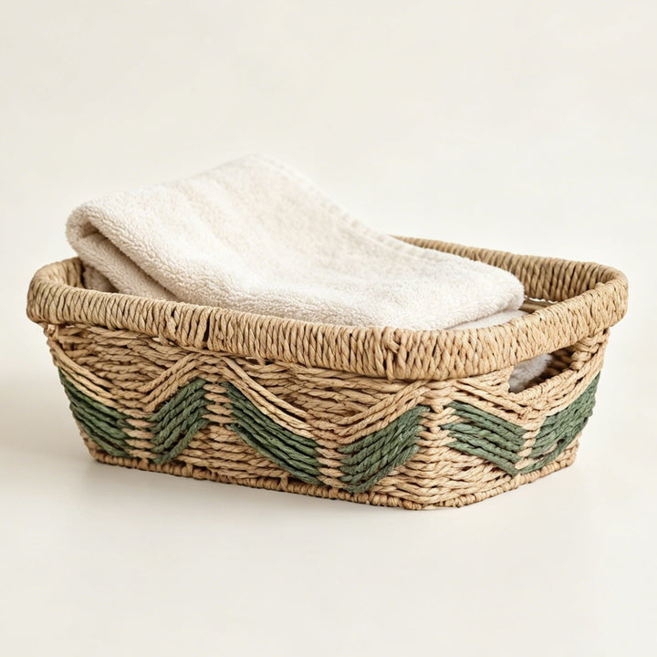 Handmade storage basket with decorative pattern Kalsten