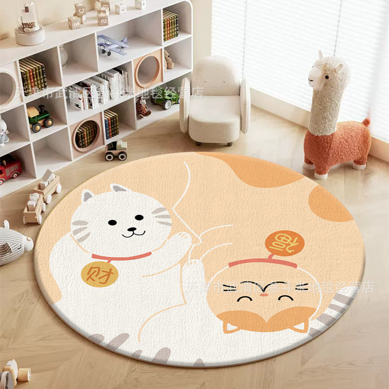 Cute Animal Theme Round Rug
