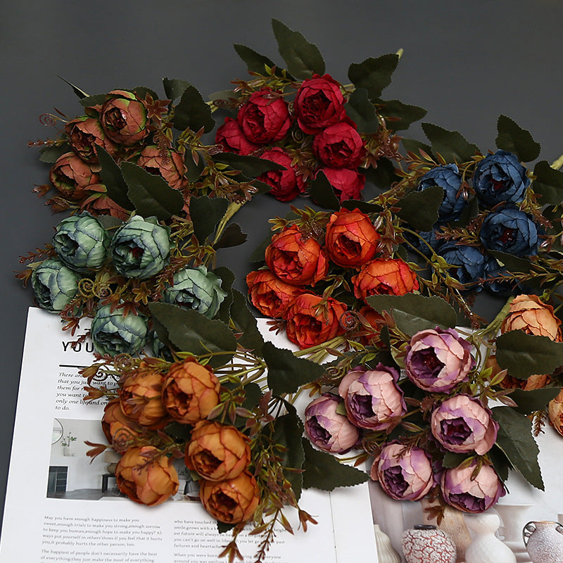 Decorative Faux Peony Bouquet for Home Display