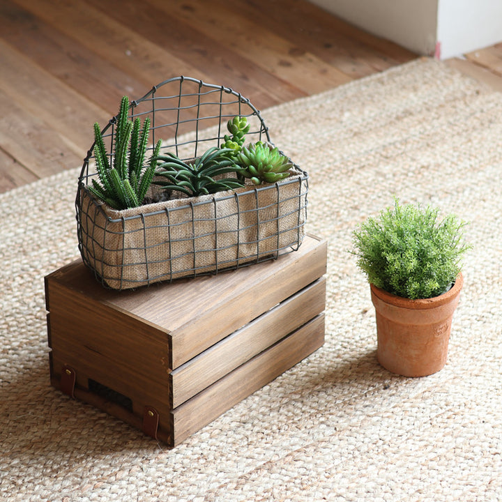 Decorative wire basket with jute bag Kalsten