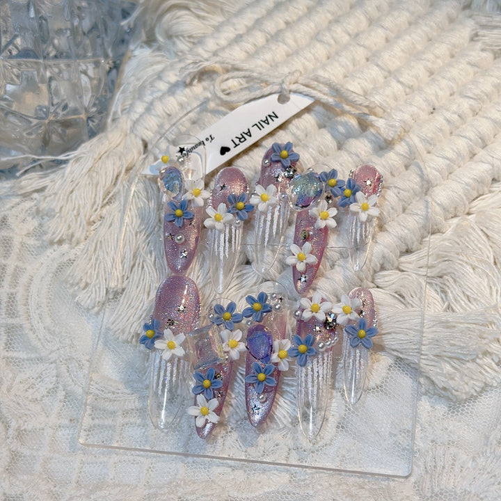 Decoratively Adorned Press-On Nail Set