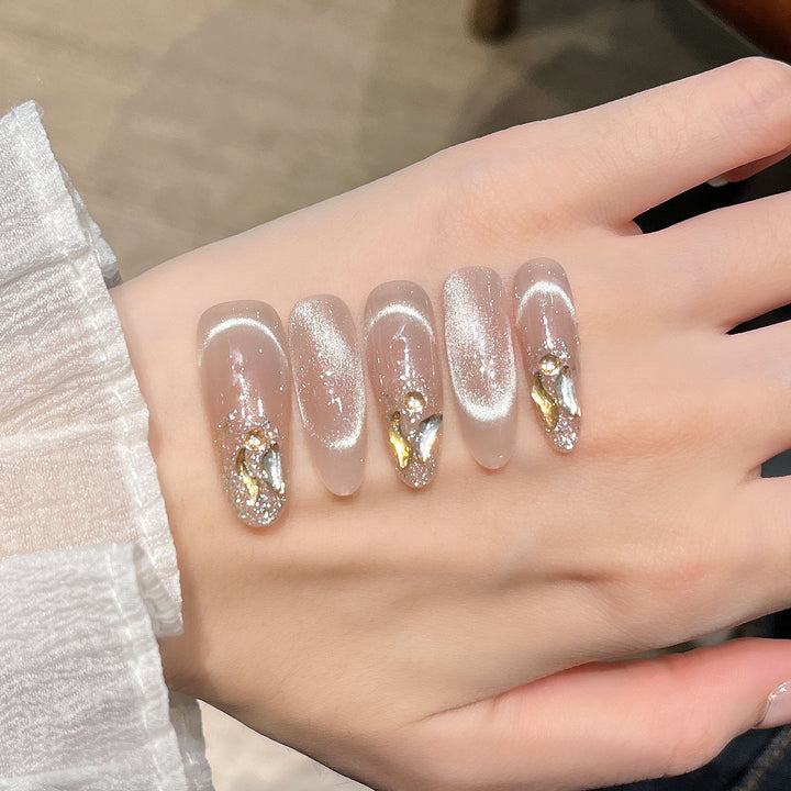 Elegant Nail Art Extensions with Pearl Accents Kalsten