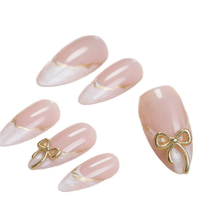 Elegant Stiletto Press-On Nails with Metallic Accents Kalsten