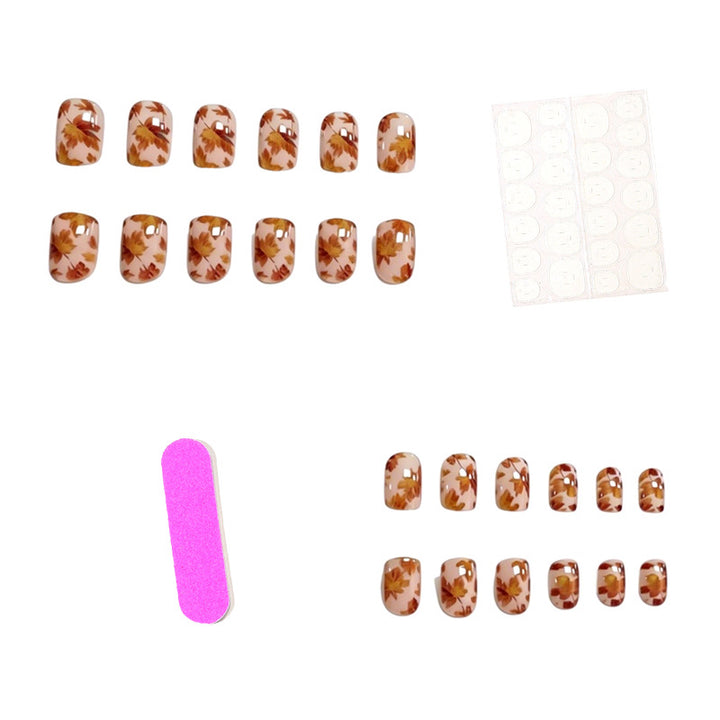 Autumn-Inspired Leaf Print Nail Art Kalsten